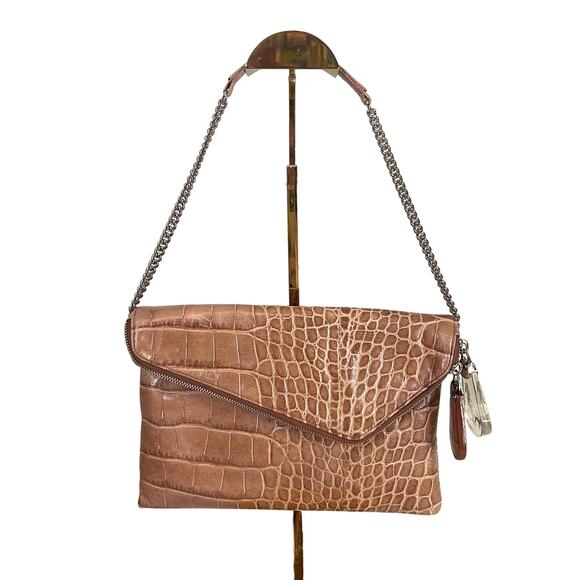 Henri Bendel Handbags - Henri Bendel Leather Crocodileskin Bag Brown